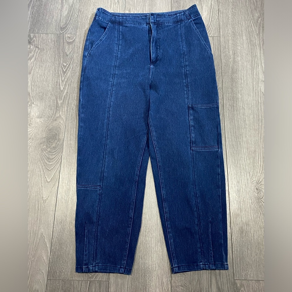 Anthropologie Pilcro Utility High-Rise Barrel-Leg Jeans